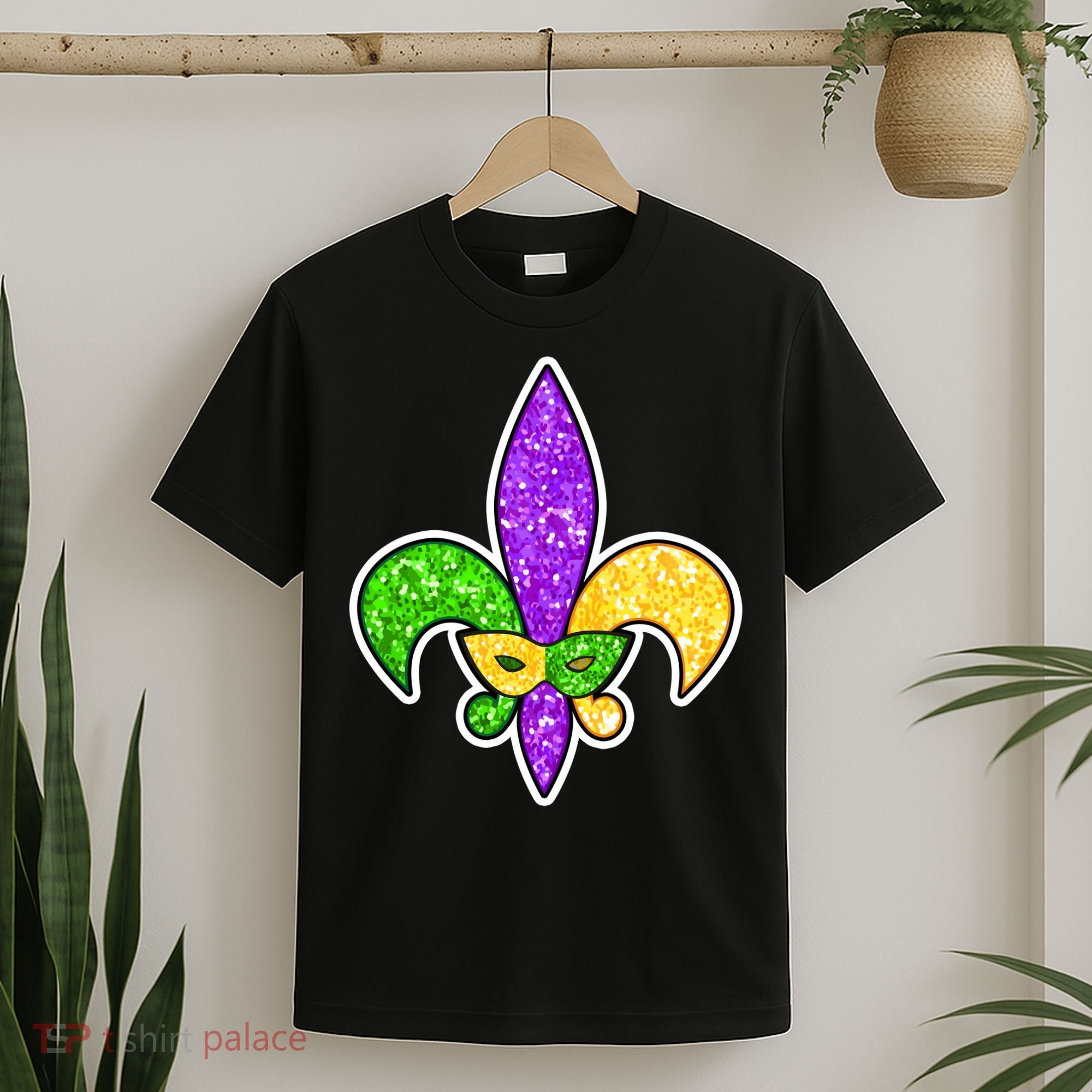 Festive Mardi Gras Fleur De Lis And Party Mask T-Shirt