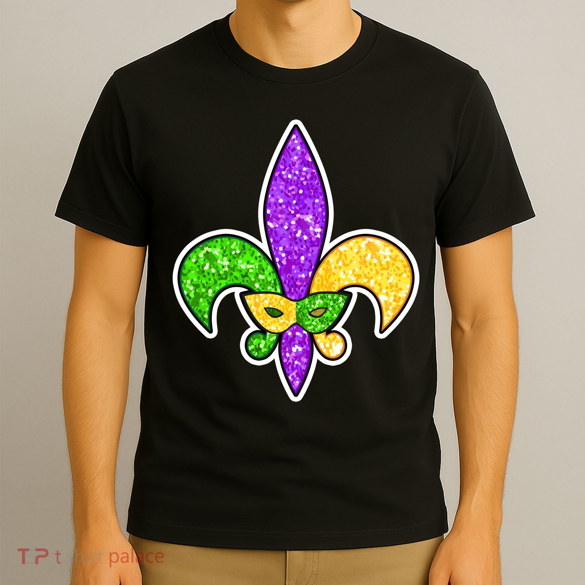 Festive Mardi Gras Fleur De Lis And Party Mask T-Shirt