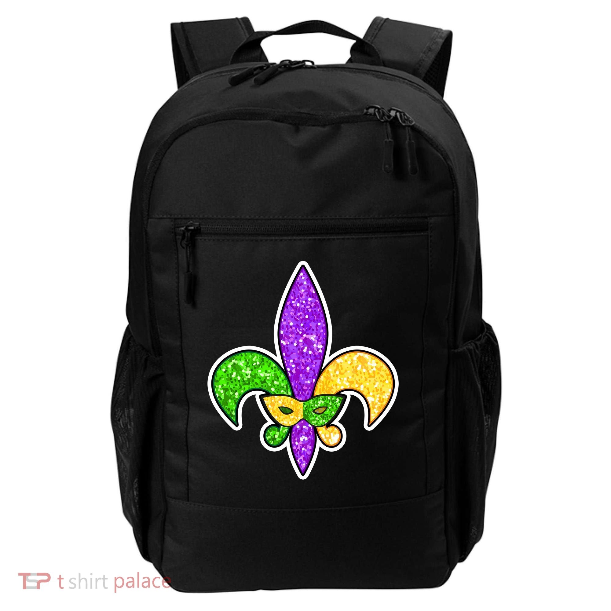Festive Mardi Gras Fleur De Lis And Party Mask Backpack