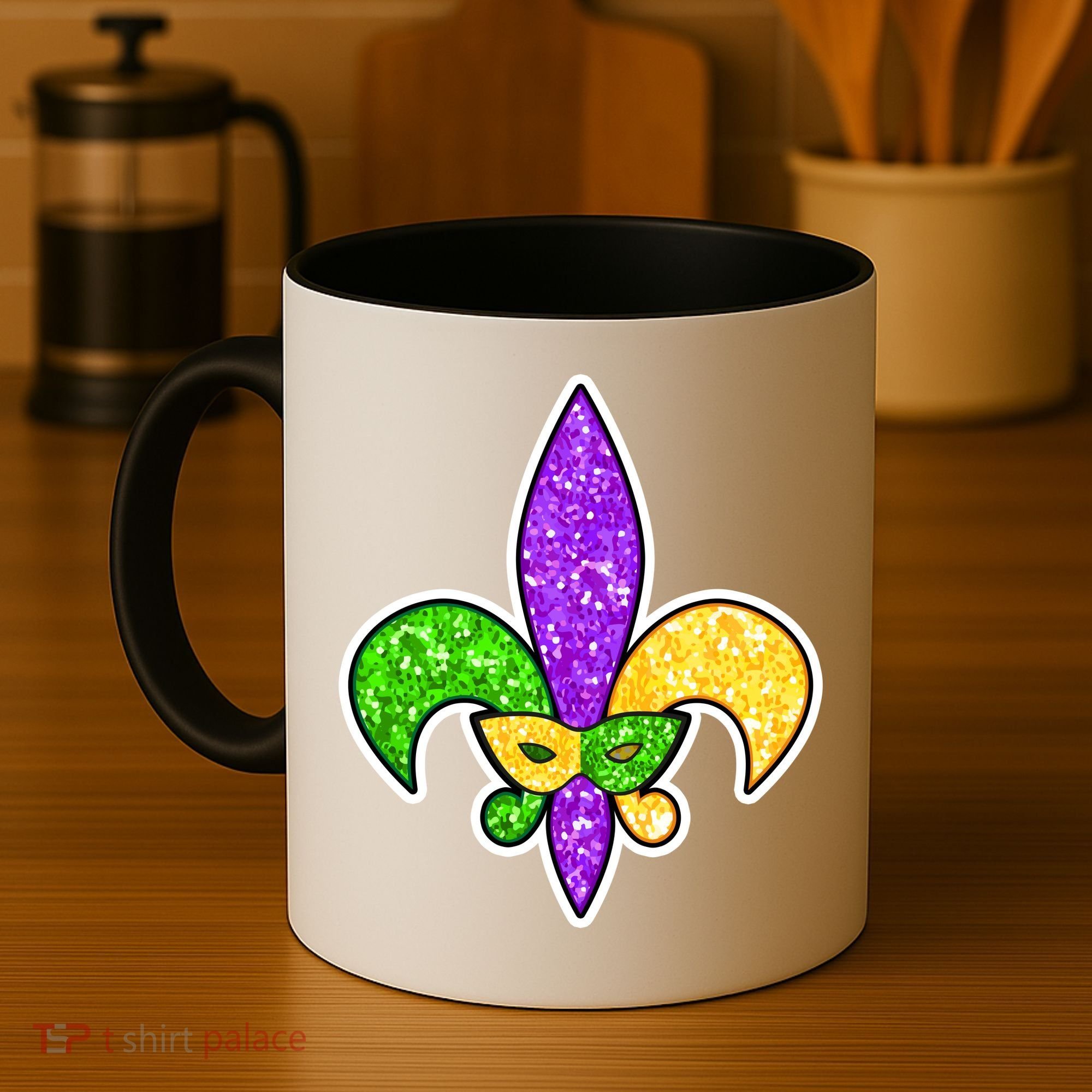 Festive Mardi Gras Fleur De Lis And Party Mask Coffee Mug