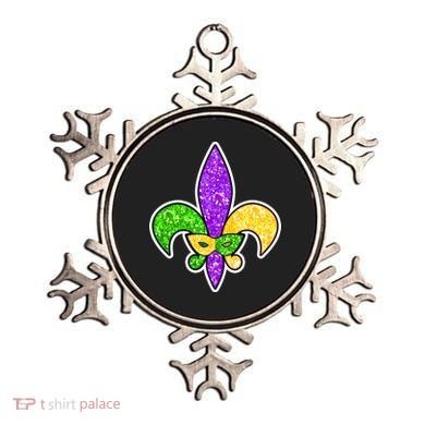 Festive Mardi Gras Fleur De Lis And Party Mask Ornament