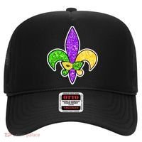 Festive Mardi Gras Fleur De Lis And Party Mask Hat thumb 0