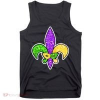Festive Mardi Gras Fleur De Lis And Party Mask Tank Top thumb 0