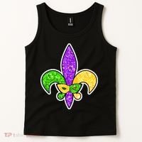 Festive Mardi Gras Fleur De Lis And Party Mask Tank Top thumb 2