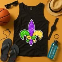 Festive Mardi Gras Fleur De Lis And Party Mask Tank Top thumb 4