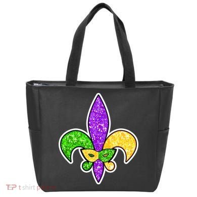Festive Mardi Gras Fleur De Lis And Party Mask Tote Bag