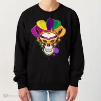 Festive Mardi Gras Skull  Women's Sweatshirt thumb 0