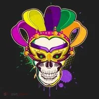 Festive Mardi Gras Skull  Women's Sweatshirt thumb 2