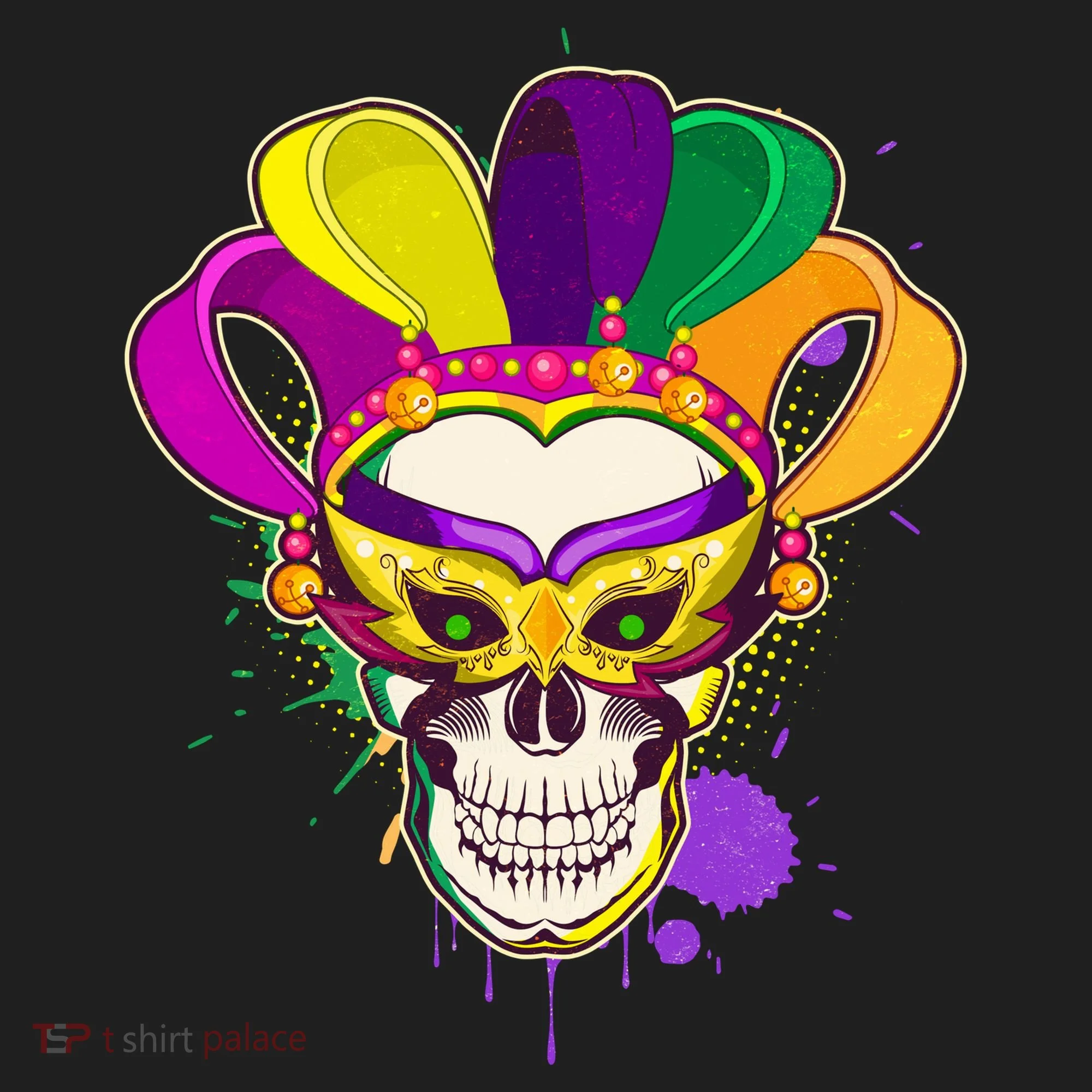 Festive Mardi Gras Skull  Women's Sweatshirt