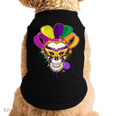 Festive Mardi Gras Skull  Doggie Tank