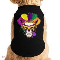 Festive Mardi Gras Skull  Doggie Tank thumb 0