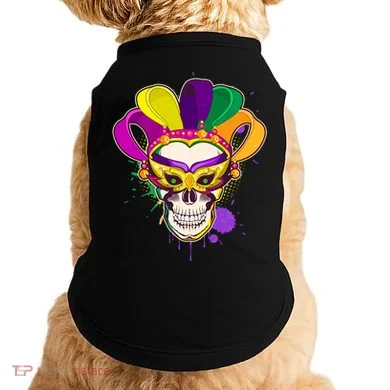 Festive Mardi Gras Skull  Doggie Tank