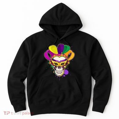 Festive Mardi Gras Skull  Hoodie