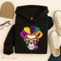 Festive Mardi Gras Skull  Hoodie thumb 4