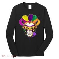 Festive Mardi Gras Skull  Long Sleeve Shirt thumb 0