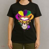 Festive Mardi Gras Skull  T-Shirt thumb 4