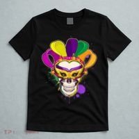 Festive Mardi Gras Skull  T-Shirt thumb 5