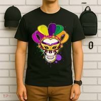 Festive Mardi Gras Skull  T-Shirt thumb 6
