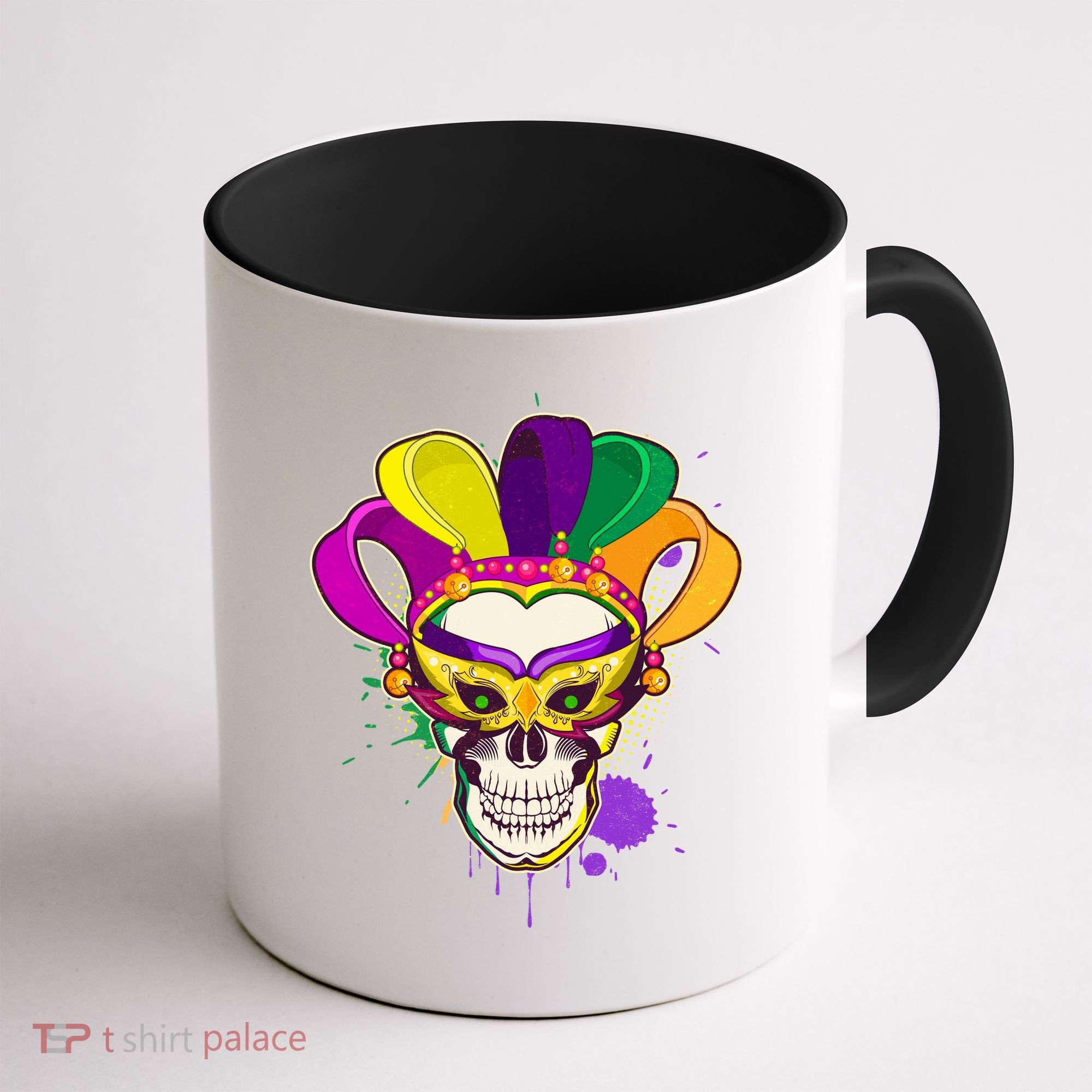 Festive Mardi Gras Skull  Coffee Mug