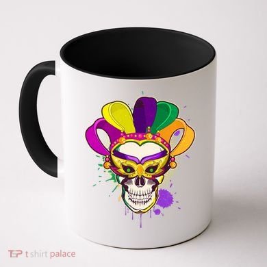 Festive Mardi Gras Skull  Coffee Mug