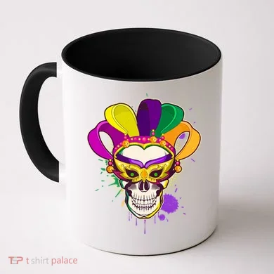 Festive Mardi Gras Skull  Coffee Mug