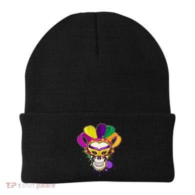 Festive Mardi Gras Skull  Beanie