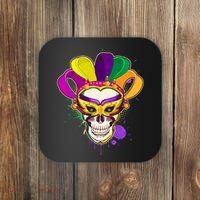 Festive Mardi Gras Skull  Coaster thumb 0