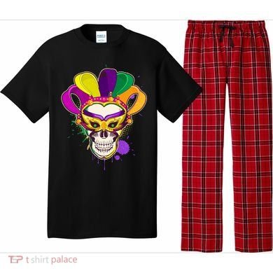 Festive Mardi Gras Skull  Pajama Set