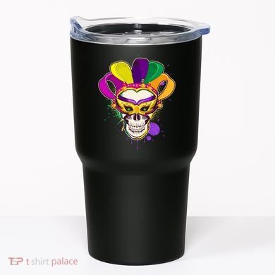 Festive Mardi Gras Skull  Tumbler
