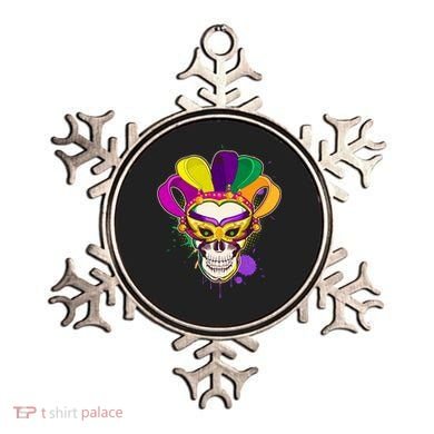 Festive Mardi Gras Skull  Ornament
