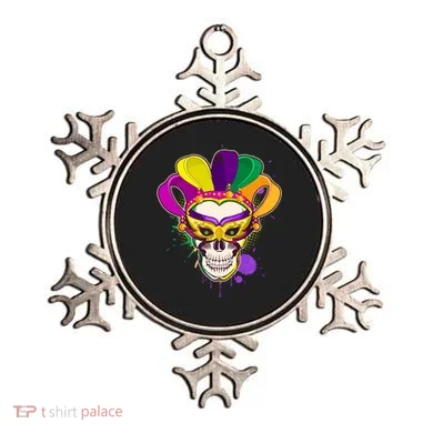 Festive Mardi Gras Skull  Ornament