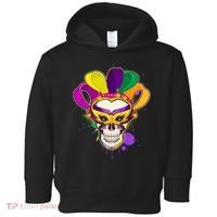 Festive Mardi Gras Skull  Toddler Hoodie thumb 0