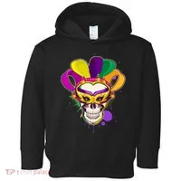 Festive Mardi Gras Skull  Toddler Hoodie thumb 0