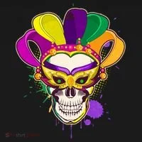Festive Mardi Gras Skull  Toddler Hoodie thumb 2
