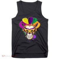 Festive Mardi Gras Skull  Tank Top thumb 0