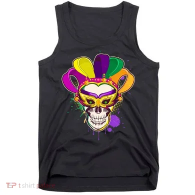 Festive Mardi Gras Skull  Tank Top