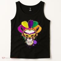 Festive Mardi Gras Skull  Tank Top thumb 2