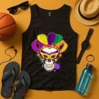 Festive Mardi Gras Skull  Tank Top thumb 4