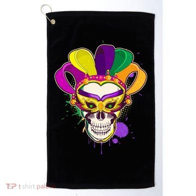 Festive Mardi Gras Skull  Golf Towel