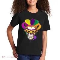 Festive Mardi Gras Skull  Kids T-Shirt thumb 2