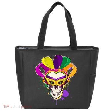 Festive Mardi Gras Skull  Tote Bag