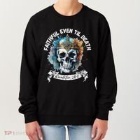 Faithful Even To Death – Revelation 210 11 Skull Women's Sweatshirt thumb 0