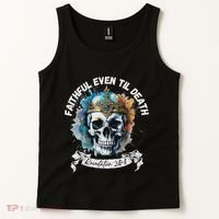 Faithful Even To Death – Revelation 210 11 Skull Tank Top thumb 2