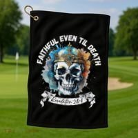 Faithful Even To Death – Revelation 210 11 Skull Golf Towel thumb 1