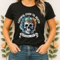 Faithful Even To Death – Revelation 210 11 Skull Women's T-Shirt thumb 2