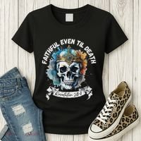 Faithful Even To Death – Revelation 210 11 Skull Women's T-Shirt thumb 3