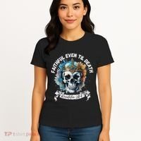 Faithful Even To Death – Revelation 210 11 Skull Women's T-Shirt thumb 4