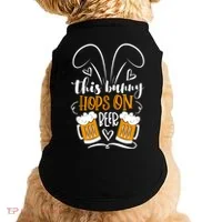 Funny Easter This Bunny Hops On Beer Doggie Tank thumb 0