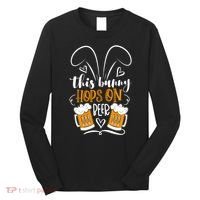 Funny Easter This Bunny Hops On Beer Long Sleeve Shirt thumb 0