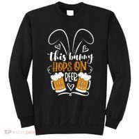 Funny Easter This Bunny Hops On Beer Sweatshirt thumb 0
